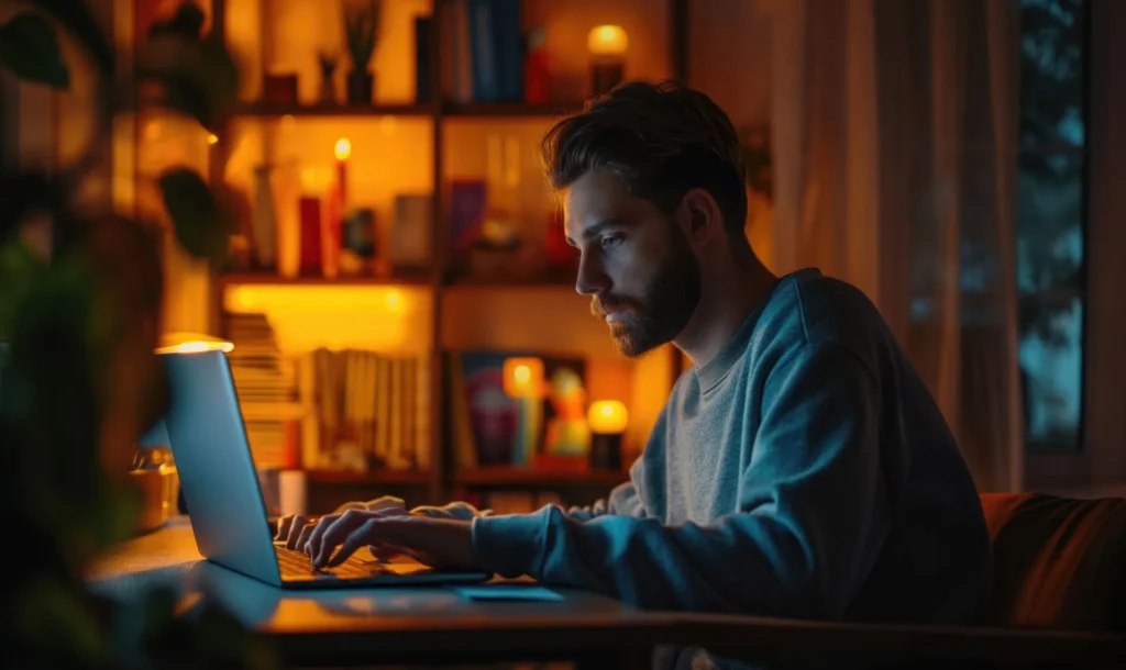 Hackers à Espreita: Como Se Proteger das Armadilhas Invisíveis da Internet 1 side view man living as digital nomad 1920w